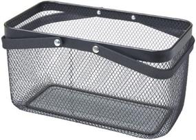 img 2 attached to 🏠 Enhance Your Home Organization with the Nifty Large Mesh Basket – Stylish Modern Metal Design, Space-saving Folding Handles, Rectangular Steel Construction for Storage, Shelving, and Closet Organization