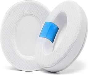 img 4 attached to WC Freeze Hybrid Fabric Cooling Gel Earpads Replacement for ATH M50X - Compatible with ATH M40X / M50XBT 🎧 / HyperX Cloud 1 &amp; 2 / SteelSeries Arctis 3/5 / 7 / 9X &amp; Pro/Stealth 600 &amp; More (White)
