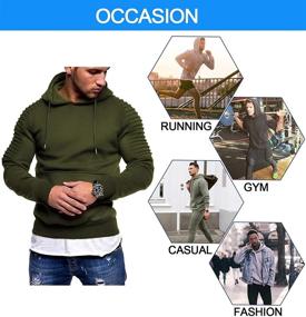 img 3 attached to COOFANDY Men's Clothing: Level up Your Workouts with this Athletic Workout Sweatshirt