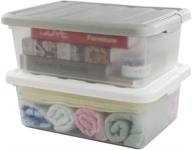 📦 durable 14 quart storage bin with lid - ideal for organizing towels, toys, and school supplies - 2 pack logo