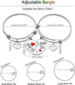 img 2 attached to 👭 Lauhonmin Sister Bangle Bracelets: Heart Charm Double Pendant Pack of 2 – Perfect Bonding Accessories for Big and Little Sisters