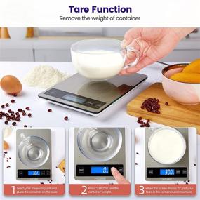 img 3 attached to 🥛 MOJINO 33lb Digital Food Scale- Stainless Steel Coffee Baking Scale with Backlit LCD Display, 5 Units, Precise 1g/0.1oz/1ml Graduation