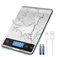 🥛 mojino 33lb digital food scale- stainless steel coffee baking scale with backlit lcd display, 5 units, precise 1g/0.1oz/1ml graduation logo