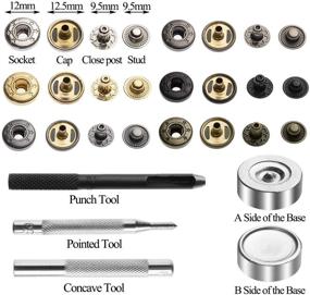 img 3 attached to 🔒 LYNDA 120 Sets Leather Snap Fasteners Kit - 6 Colorful Metal Button Snaps Press Studs with 4 Installation Tools. Ideal for Leather Craft, DIY Projects, Overalls, Jackets, Jeans, Clothes, Bracelets, Bags.