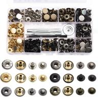 🔒 lynda 120 sets leather snap fasteners kit - 6 colorful metal button snaps press studs with 4 installation tools. ideal for leather craft, diy projects, overalls, jackets, jeans, clothes, bracelets, bags. logo