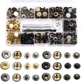 img 4 attached to 🔒 LYNDA 120 Sets Leather Snap Fasteners Kit - 6 Colorful Metal Button Snaps Press Studs with 4 Installation Tools. Ideal for Leather Craft, DIY Projects, Overalls, Jackets, Jeans, Clothes, Bracelets, Bags.