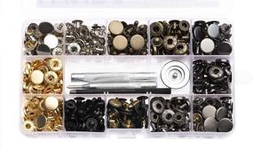 img 1 attached to 🔒 LYNDA 120 Sets Leather Snap Fasteners Kit - 6 Colorful Metal Button Snaps Press Studs with 4 Installation Tools. Ideal for Leather Craft, DIY Projects, Overalls, Jackets, Jeans, Clothes, Bracelets, Bags.