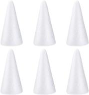 holibanna foam cone craft set - styrofoam polystyrene cone shapes for white christmas tree decor, table centerpiece props - 6pcs logo