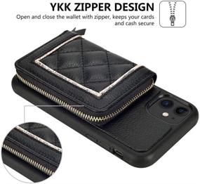 img 2 attached to 📱 ZVE iPhone 11 Zipper Wallet Case with Credit Card Holder - Black Gold (6.1 inch)