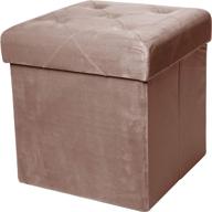espresso storage ottoman upholstered collapsible logo