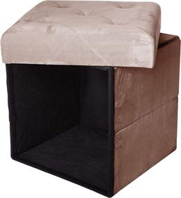 img 1 attached to Espresso Storage Ottoman Upholstered Collapsible