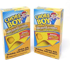 img 1 attached to 🧽 Chore Boy Golden Fleece Scrubbing Cloths - 2 Units per Pack, 4-Pack (Total 8 Scrubbing Cloths)