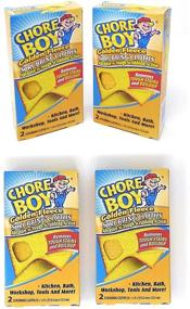 img 3 attached to 🧽 Chore Boy Golden Fleece Scrubbing Cloths - 2 Units per Pack, 4-Pack (Total 8 Scrubbing Cloths)