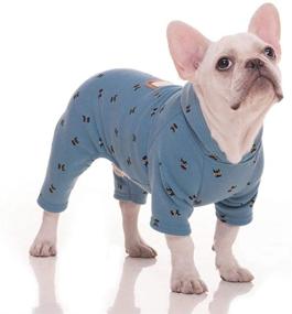 img 4 attached to Small Dog Four Legs Bulldog Teddy Autumn Winter Pajamas Jumpsuits - Soft Warm Velvet with Cute Owl Print - Dog Apparel Costume for Small to Medium Dog Puppy, Blue