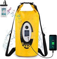 🎒 20l roll top greensun waterproof dry bag backpack with bluetooth speaker, solar storage & emergency light - ideal for kayaking, rafting, boating, camping логотип