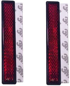 img 4 attached to Enhance Safety with Stick-on Rectangular Reflectors - Quick Mount Red Reflective Safety Accessories with 3M Adhesive for Cars, Trailer, Motorcycle, Trucks, Boat, Bicycle, and Bike (2 PCS)