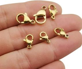 img 3 attached to 💎 Premium WOCRAFT 30pcs 15mm Gold Stainless Steel Lobster Clasps for Jewelry Making (11774-15mm)