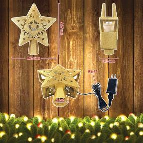 img 1 attached to 🌟 LED Rotating Stars Christmas Tree Topper with Projector Light - Gold Star Xmas Decorations for Tree Decoration