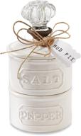 🏺 mud pie door knob salt cellar set: stylish and functional white ceramic containers logo