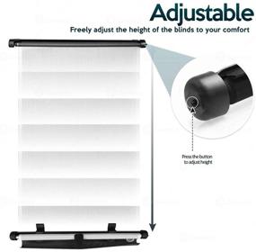 img 2 attached to 🌞 Zone Tech Car Roller Blinds Side Window Sun Shades - Premium Quality 2 Pack Universal Retractable Roller Blinds for UV Ray Protection and Heat Resistance - Keep Your Car Cool and Insulated, Safeguarding Baby, Pets, and Passengers