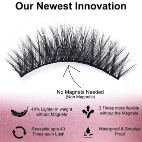 img 2 attached to 💕 Luxillia (Clear + Black) Magnetic Eyeliner Kit - Free Applicator Tool, 8D Natural Look Eyelashes No Magnets Needed - Best Reusable False Eyelashes, Waterproof Liner Pen and Lashes