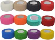 🏋️ versatile 24-piece self adhesive elastic bandage wrap for sports, wrist, ankle - 12 vibrant colors - 1 inch width - 5 yards each logo