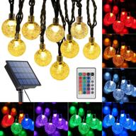 🌈 toodour multicolor solar string lights, 36ft 60 led outdoor string lights, waterproof crystal ball solar patio lights, solar fairy lights for gazebo, patio, garden, yard, bistro, holidays (rgb) logo