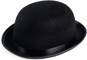 img 1 attached to 🎩 Funny Party Hats Kids Derby Hat - Bowler Hat for Kids - Black Bowler Hat - Felt Bowler Hat - Children's Costume Hats - Playful and Stylish Headwear for Kids