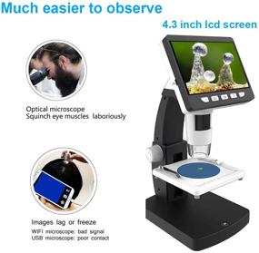 img 3 attached to 🔬 YINAMA LCD Digital Microscope - 4.3 Inch, 50X-1000X Magnification, 1080P Compound Handheld Camera with Rechargeable Battery, Mini HDMI Port, 8 LED Lights, and Slides