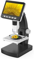 🔬 yinama lcd digital microscope - 4.3 inch, 50x-1000x magnification, 1080p compound handheld camera with rechargeable battery, mini hdmi port, 8 led lights, and slides logo