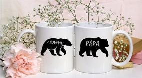 img 2 attached to Mama Bear and Papa Bear - 11oz Ceramic Coffee Mug Couples Set - His and Hers Gifts - Perfect Present for Husband and Wife - Holiday Gifts for Mom and Dad - By CBT Mugs