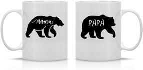 img 4 attached to Mama Bear and Papa Bear - 11oz Ceramic Coffee Mug Couples Set - His and Hers Gifts - Perfect Present for Husband and Wife - Holiday Gifts for Mom and Dad - By CBT Mugs