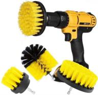 🧽 revolutionize your cleaning routine with the drill brush 3pcs scrub brush drill attachment kit - ultimate time saving and power scrubber cleaning kit for car, bathroom, wooden floor, and laundry room cleaning (yellow) logo