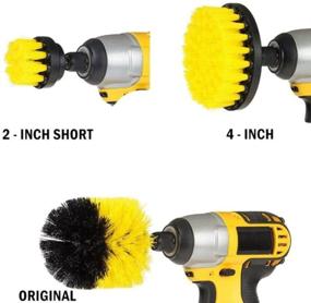 img 1 attached to 🧽 Revolutionize Your Cleaning Routine with the Drill Brush 3pcs Scrub Brush Drill Attachment Kit - Ultimate Time Saving and Power Scrubber Cleaning Kit for Car, Bathroom, Wooden Floor, and Laundry Room Cleaning (Yellow)