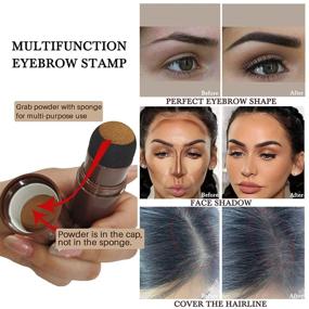 img 2 attached to 👁️ FFSTA Eyebrow Stamp Stencil Kit for Perfect Shaping and Brow Definition (Dark Brown)