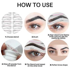 img 1 attached to 👁️ FFSTA Eyebrow Stamp Stencil Kit for Perfect Shaping and Brow Definition (Dark Brown)