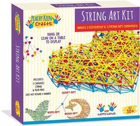 img 4 attached to 🧵 Crafty Delight: String Art Kit for Tweens - Create 3 Unique Canvases!