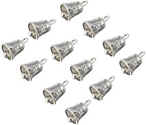 img 4 attached to 🔔 EXCEART 20pcs Tibetan Silver Bell Charms Pendants: Antique Christmas Jingle Bells for Festive Door Hangers, Xmas Tree Pendant, Wreath Decor, Holiday Jewelry Making