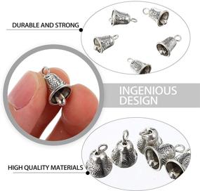 img 2 attached to 🔔 EXCEART 20pcs Tibetan Silver Bell Charms Pendants: Antique Christmas Jingle Bells for Festive Door Hangers, Xmas Tree Pendant, Wreath Decor, Holiday Jewelry Making