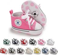 optimize seo: cute baby girls boys high-top canvas sneakers with soft sole for infant first walkers in crib logo