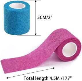 img 3 attached to Premium 14 PCS Sports Wrap Tape & Bandage Wrap - Self Adherent for Wrist, Ankle - 2 Inch X 4.92 Yard Per Roll