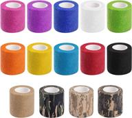 premium 14 pcs sports wrap tape & bandage wrap - self adherent for wrist, ankle - 2 inch x 4.92 yard per roll логотип