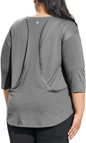 img 4 attached to 👚 FOREYOND Plus Size Long Sleeve Mesh Workout Tops for Women: Stylish Activewear Racerback Shirts