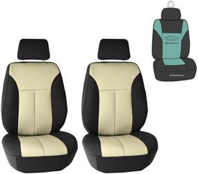 img 4 attached to 🚗 FH Group Beige Water Resistant Neoprene Ultra-Flex Front Seat Car Seat Covers with Gift - Universal Fit for Cars Trucks & SUVs, Airbag Compatible