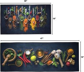 img 2 attached to Оживите декор вашей кухни с артистическими и красочными коврами для кухни UpNUpCo - непромокаемые, 2-х частины.