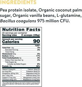 img 1 attached to 🌱 Vanilla Probiotic Clean Lean Protein - Pea Protein Powder with Probiotics for Digestive Support, Vegan Protein Shake, Gut Health, Non-GMO, 20 Servings, 1.1 lb