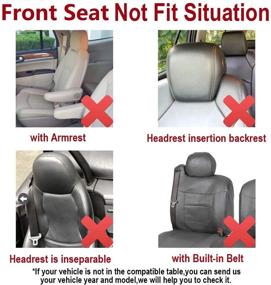 img 2 attached to 🚗 Flying Banner Car Seat Covers Full Set - Universal Fit for Most Cars, Trucks, SUVs, and Vans – Comfortable Composite Sponge with Airbag Compatible Jacquard & Polyester Beige Tan