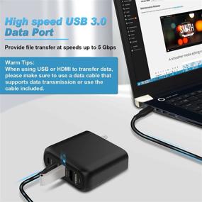 img 2 attached to 🔌 ITEHIL 65W Зарядное устройство USB C, PD Быстрая GАn настольная зарядка с 4-в-1 адаптером USB C - 2 порта USB-C и USB-A 3.0 для передачи данных, порт 4K HDMI для iPhone, iPad, Galaxy, Pixel, Switch, ноутбук