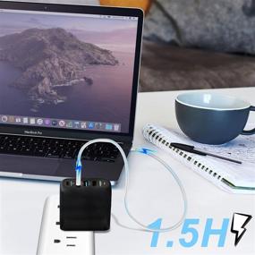 img 1 attached to 🔌 ITEHIL 65W Зарядное устройство USB C, PD Быстрая GАn настольная зарядка с 4-в-1 адаптером USB C - 2 порта USB-C и USB-A 3.0 для передачи данных, порт 4K HDMI для iPhone, iPad, Galaxy, Pixel, Switch, ноутбук