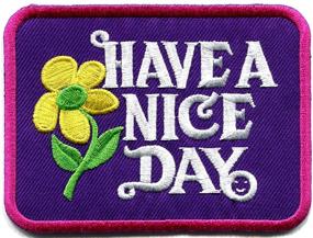 img 3 attached to 🌼 Set of 5 New Hippie Retro Boho Weed Love Applique Iron-on Patches with 70s Slogan - Have a Nice Day